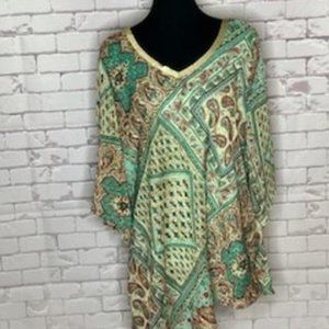 🌈 Roz & Ali 2X Teal and Orange Tunic - Effortless Style, Endless Comfort 🌟